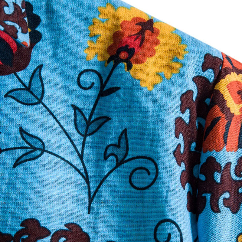 Auffällig bedrucktes Herren Kurzarm Hemd im coolen Retro Design