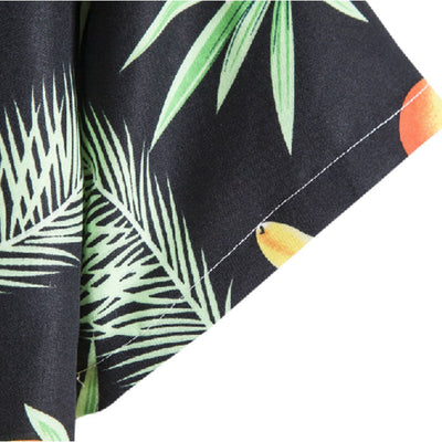 Stylisches Herren Kurzarm Hemd mit Obst Druck aus Baumwolle