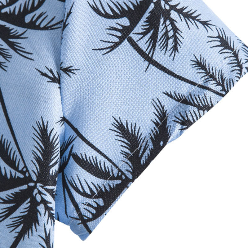 Stylisches Herren Urlaubs-Hemd aus Baumwolle mit Palmen Print