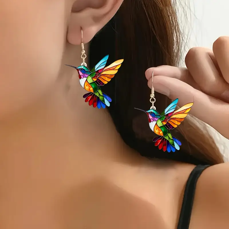 Colibri Farbige Damen-Ohrringe Leichtes Tropisches Design - Maritza