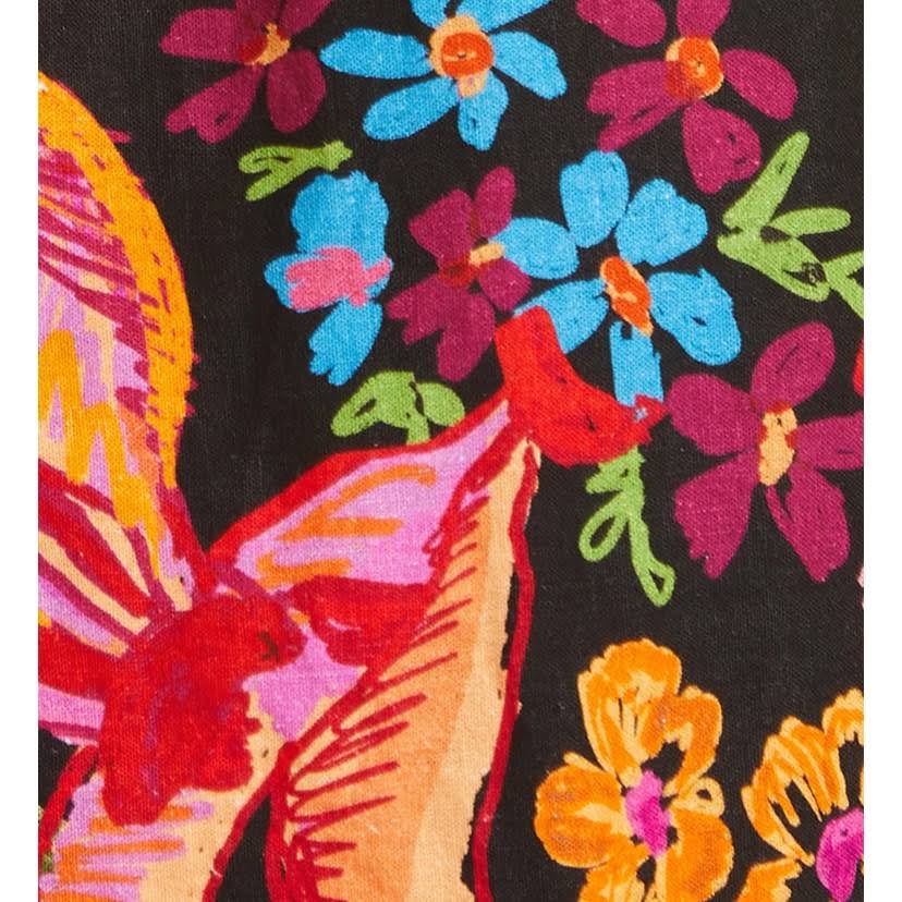 Paulina - Bedrucktes Kleid mit Puffärmeln und V-Ausschnitt