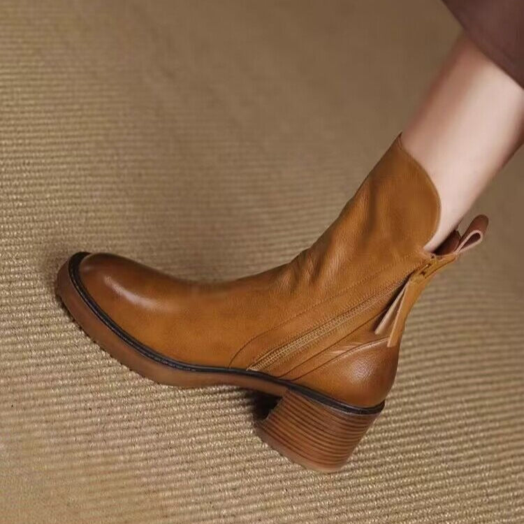 Damen hohe Plateau-Stiefel mit seitlichem Reißverschluss modernen Stil - Grega