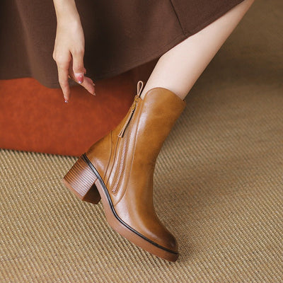 Damen hohe Plateau-Stiefel mit seitlichem Reißverschluss modernen Stil - Grega