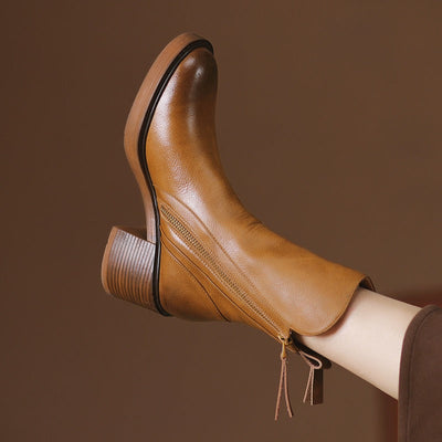Damen hohe Plateau-Stiefel mit seitlichem Reißverschluss modernen Stil - Grega