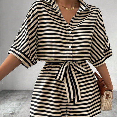 Shirt kurzer Overall mit horizontalen Streifen - Brisa