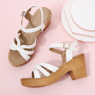 Sandalen mit mittlerem Absatz und Borte - Aveline