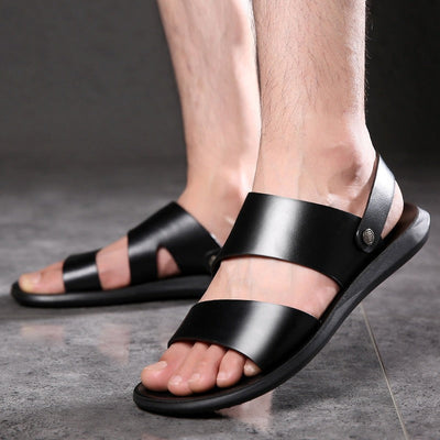 Herren Sandalen mit breitem Riemen im klassischen Stil - Lior