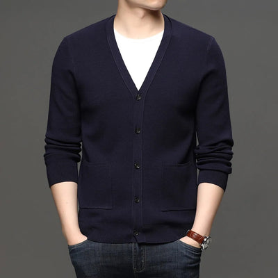 Herren Feinstrickjacke slim fit basic style - Theo
