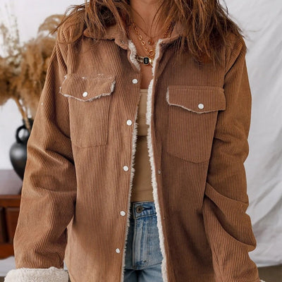 Gefütterte Damen-Cordjacke - Liora