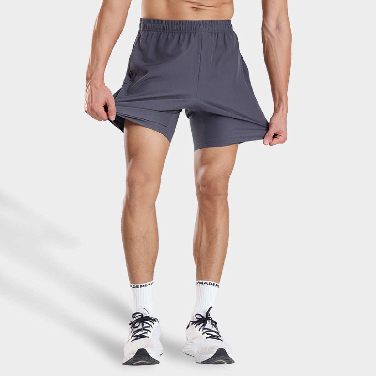 Sportshorts für Herren aus atmungsaktivem technischem Material mit geradem Schnitt - Dennis