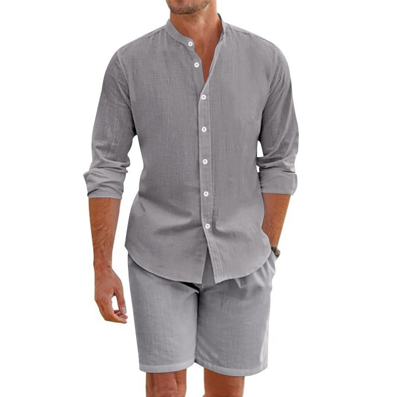 Leinen-Langarmset für Herren - Terry