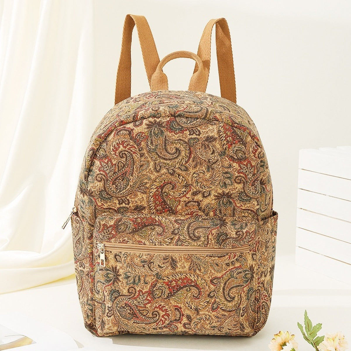 Bedruckter Stoff Rucksack mit großer Kapazität Vintage-Stil - Francis