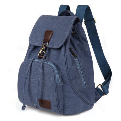 Damen-Rucksack aus strapazierfähigem Canvas mit Taschen im Vintage-Design - Thérèse
