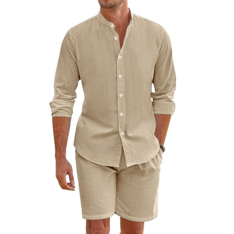Leinen-Langarmset für Herren - Terry