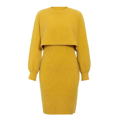 Zweiteiliges Effekt-Strickkleid - Karine