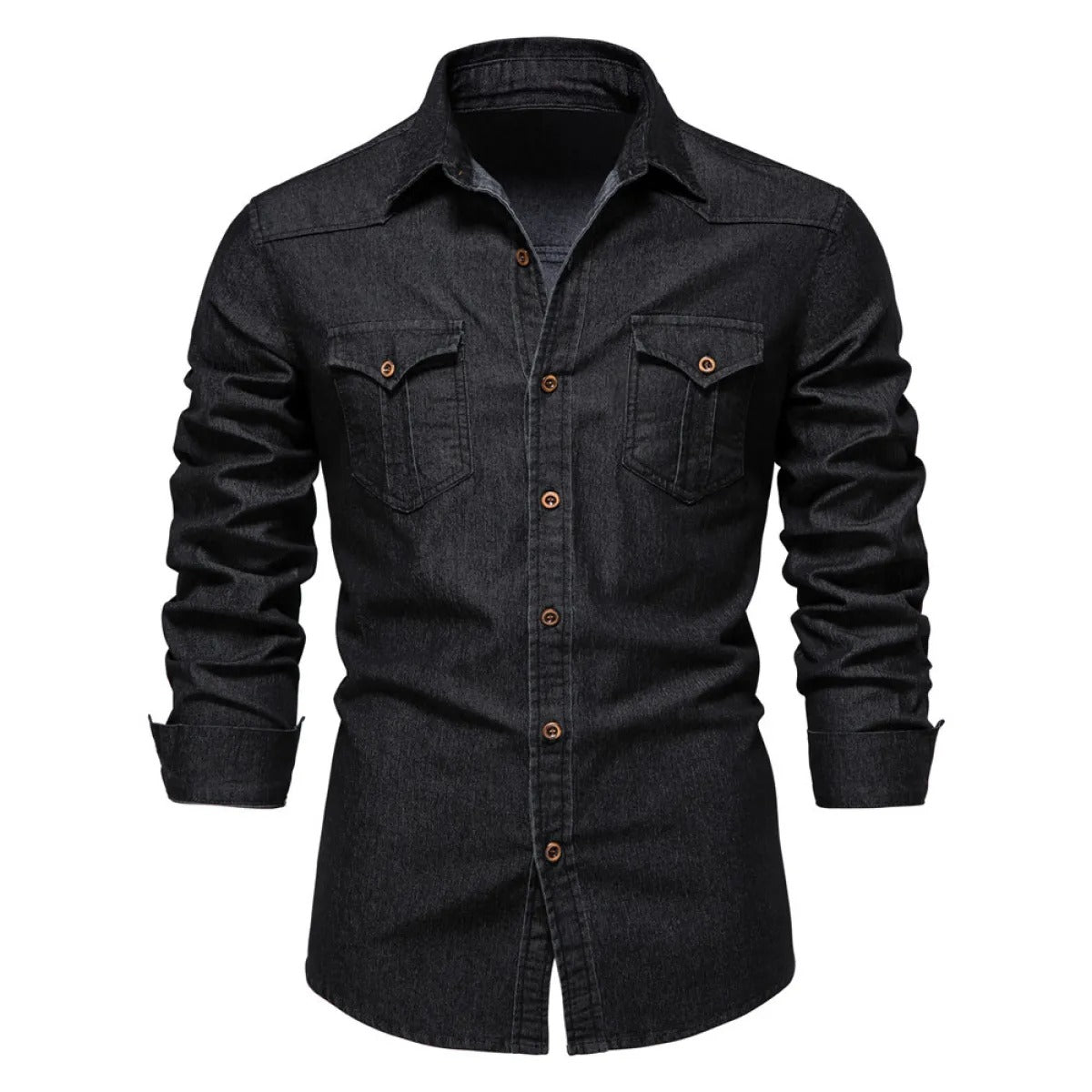 Langärmeliges Denim-Hemd für Männer - Derek