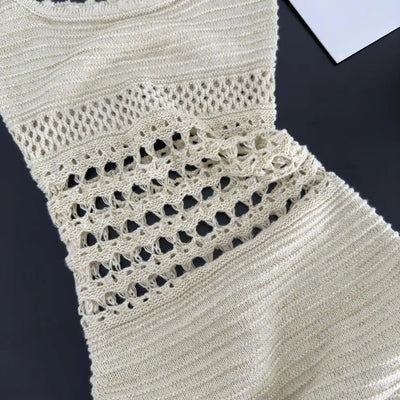 Tailliertes durchbrochenes Midikleid aus Strick - Danira