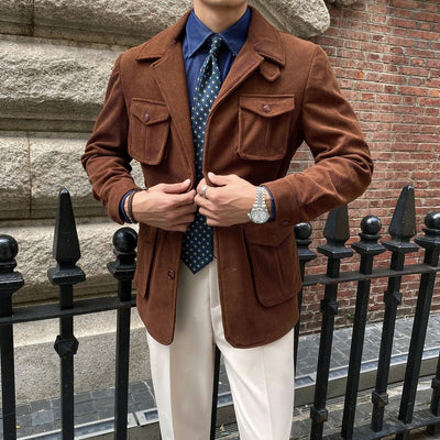 Cord-Herrenblazer mit praktischen Taschen im klassischen Schnitt - Dino