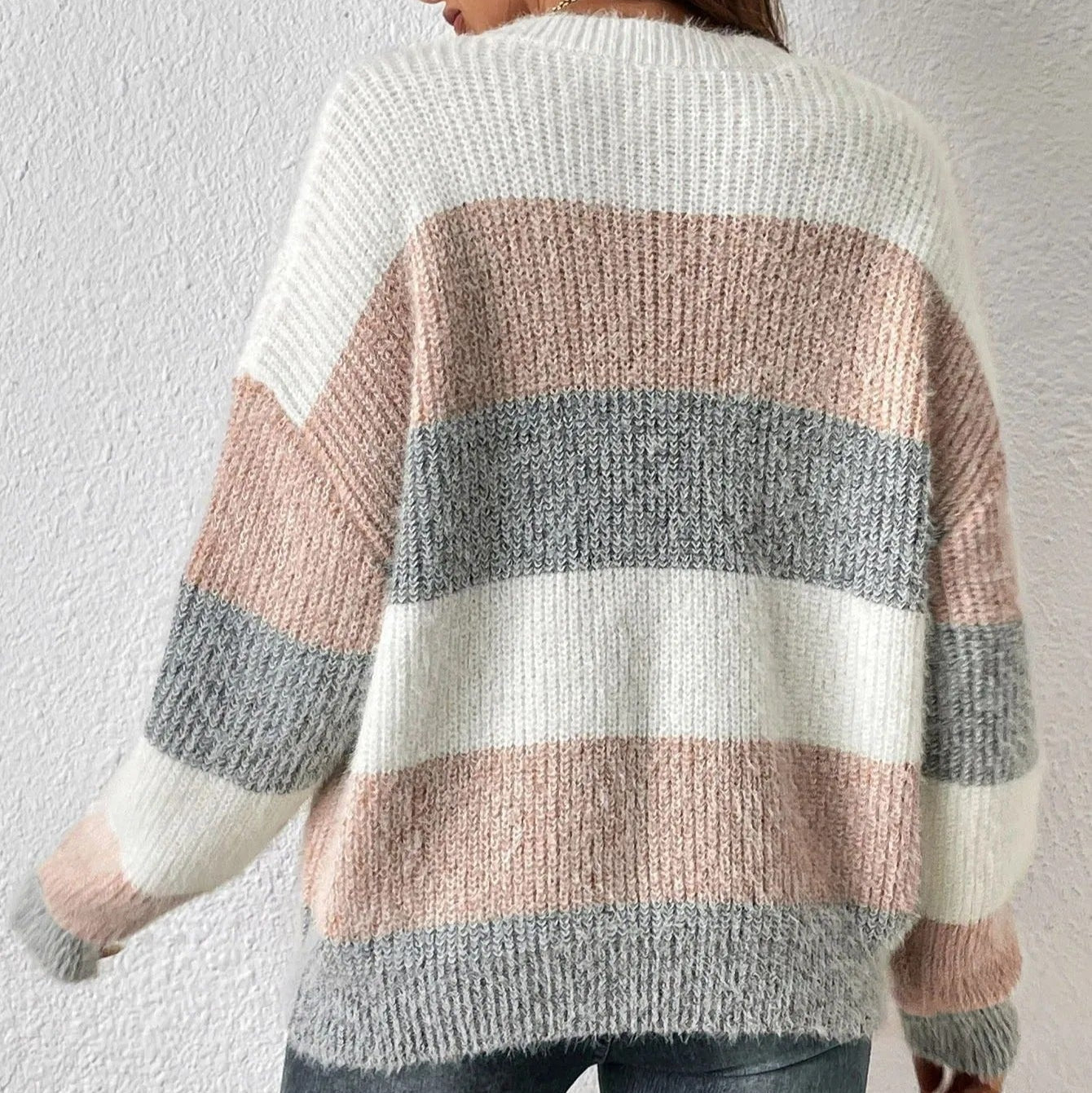 Grob gestrickter Pullover mit breiten Streifen - Maelis