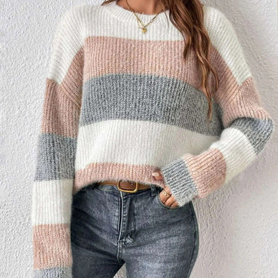 Grob gestrickter Pullover mit breiten Streifen - Maelis