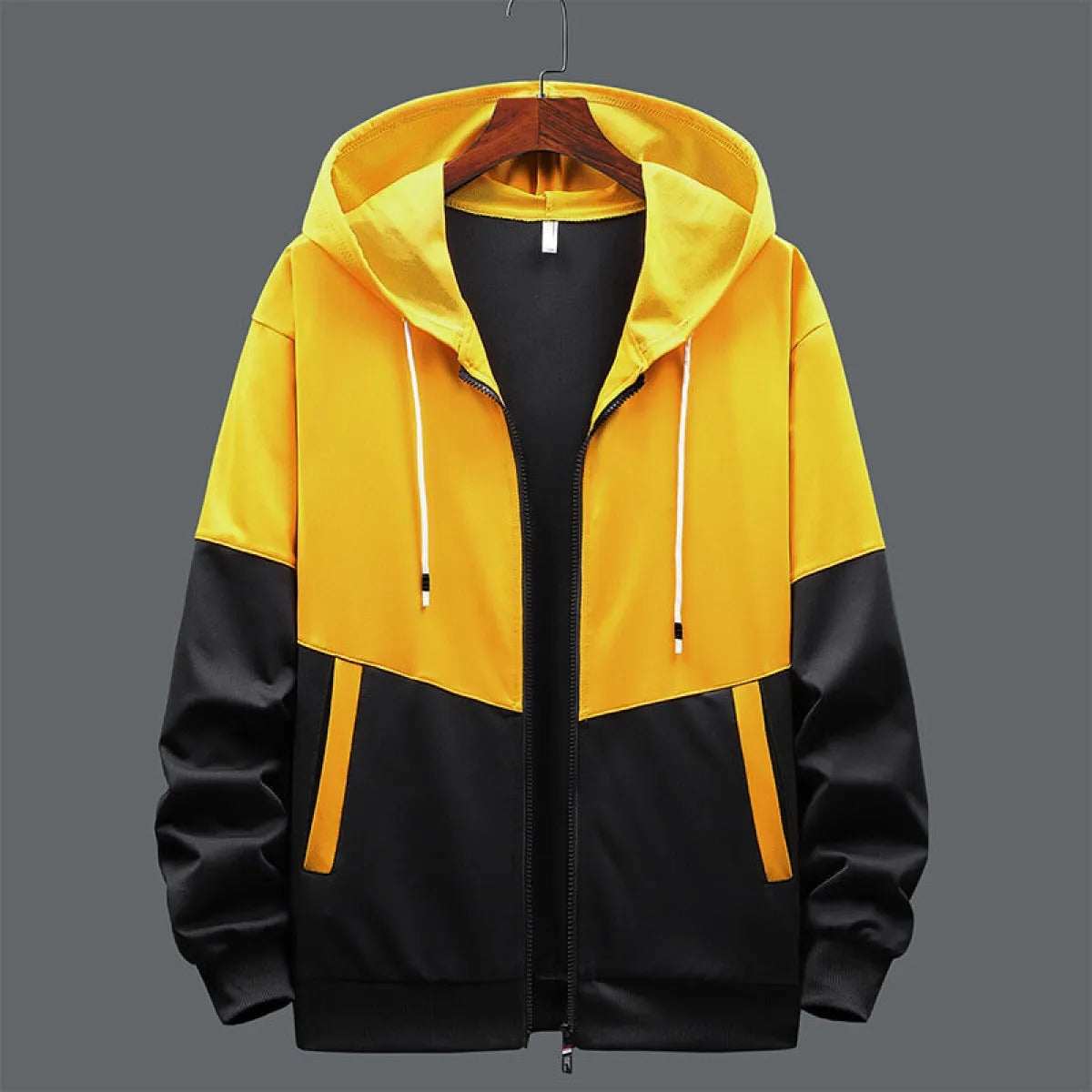 Zweifarbiges Herren-Kapuzensweatshirt mit Frontreißverschluss - Nexo