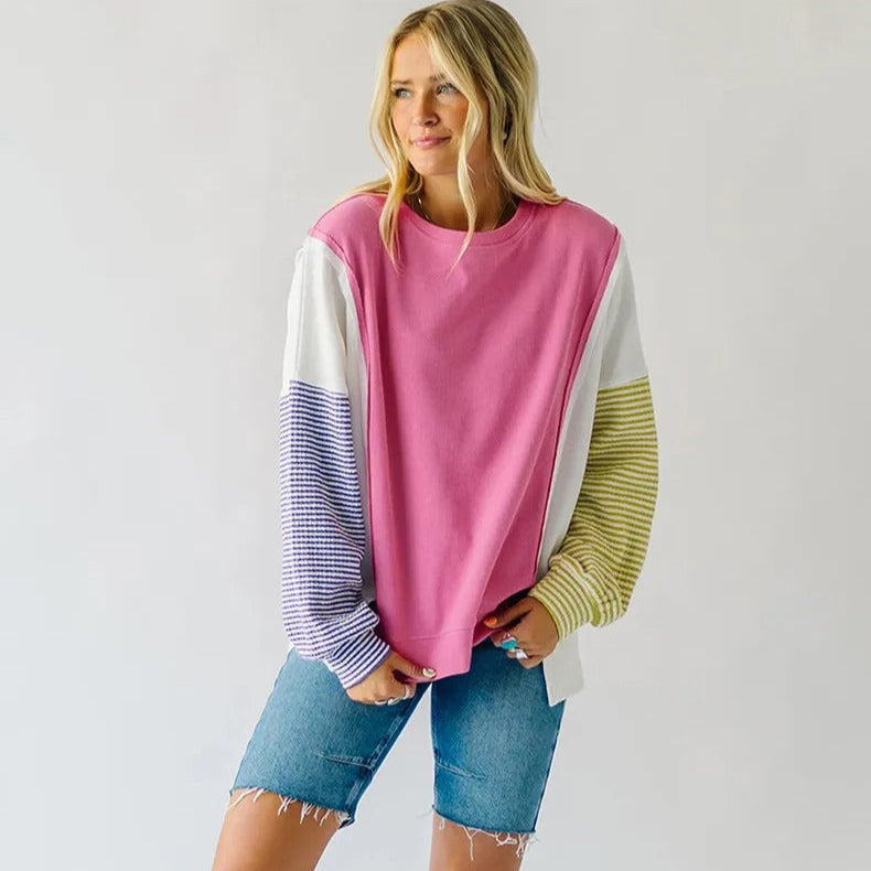 Mehrfarbiges langärmeliges Freizeit-Sweatshirt - Maelis