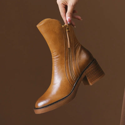 Damen hohe Plateau-Stiefel mit seitlichem Reißverschluss modernen Stil - Grega