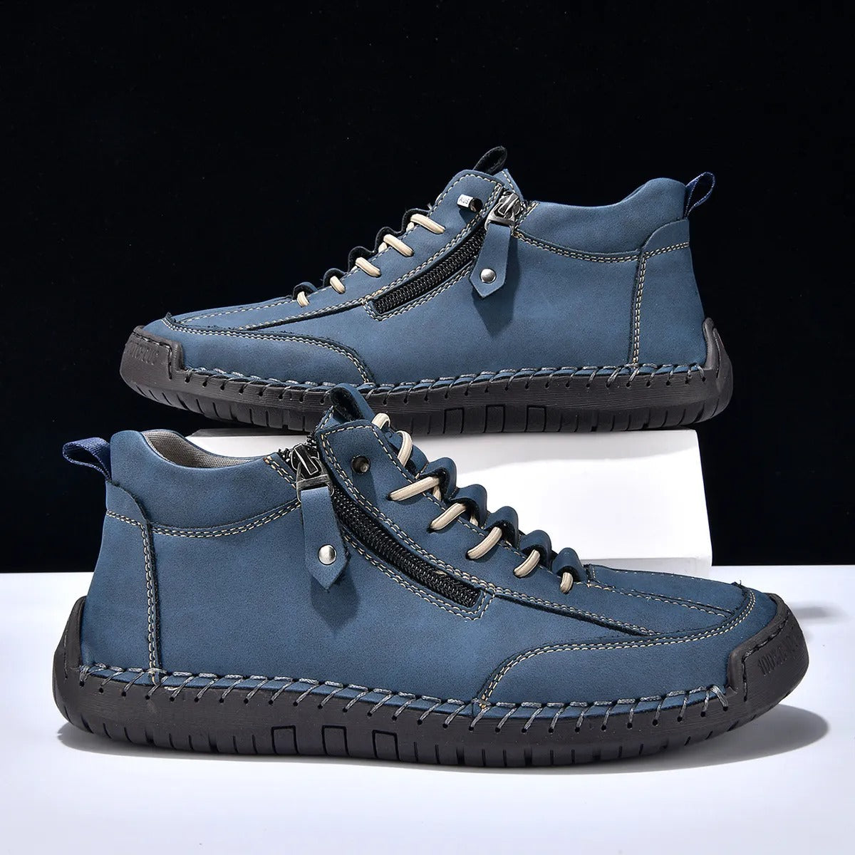 Herren Turnschuhe aus Kunstleder mit seitlichem Verschluss im urbanen Stil - Aksel
