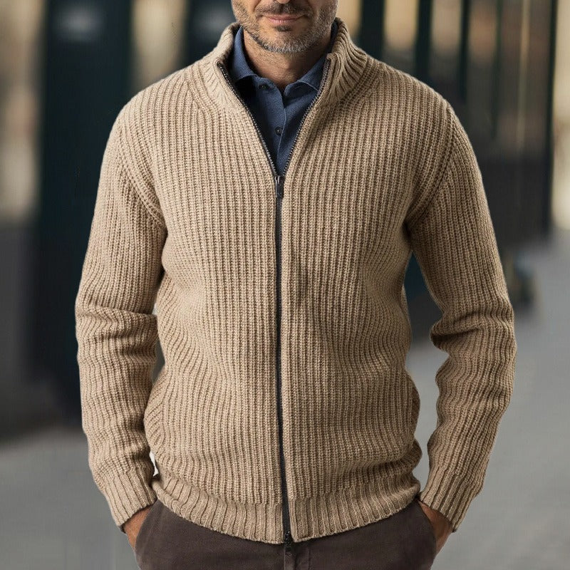 Herrenstrickjacke mit Reißverschluss und Rollkragenpullover - Benoît