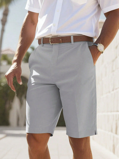 Lässige, gerade geschnittene Bermuda-Shorts aus Twill für Herren - Di Marco