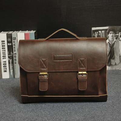 Aktentasche aus Kunstleder für Herren mit Schnallen im Vintage-Stil - Adrien