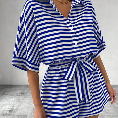 Shirt kurzer Overall mit horizontalen Streifen - Brisa