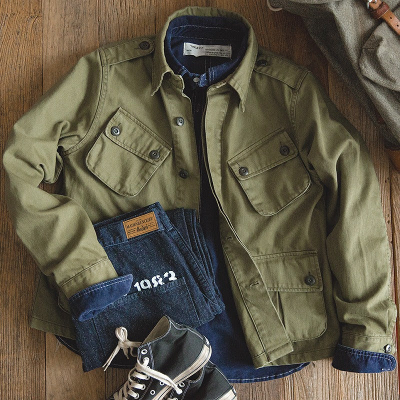 Herrenjacke im Militärstil mit Pattentaschen - Enrik