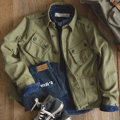 Herrenjacke im Militärstil mit Pattentaschen - Enrik