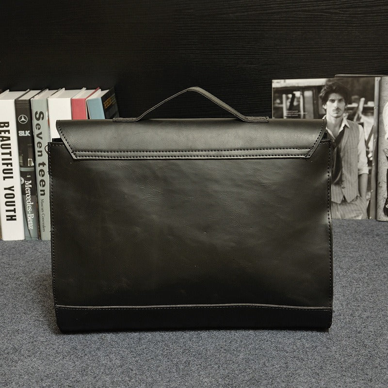 Aktentasche aus Kunstleder für Herren mit Schnallen im Vintage-Stil - Adrien