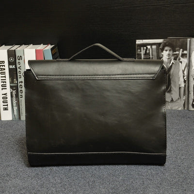 Aktentasche aus Kunstleder für Herren mit Schnallen im Vintage-Stil - Adrien