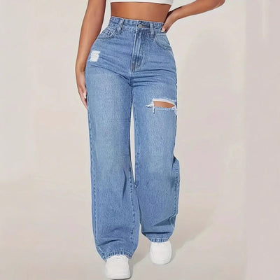 Zerrissene Straight-Jeans für Frauen - Mailyn