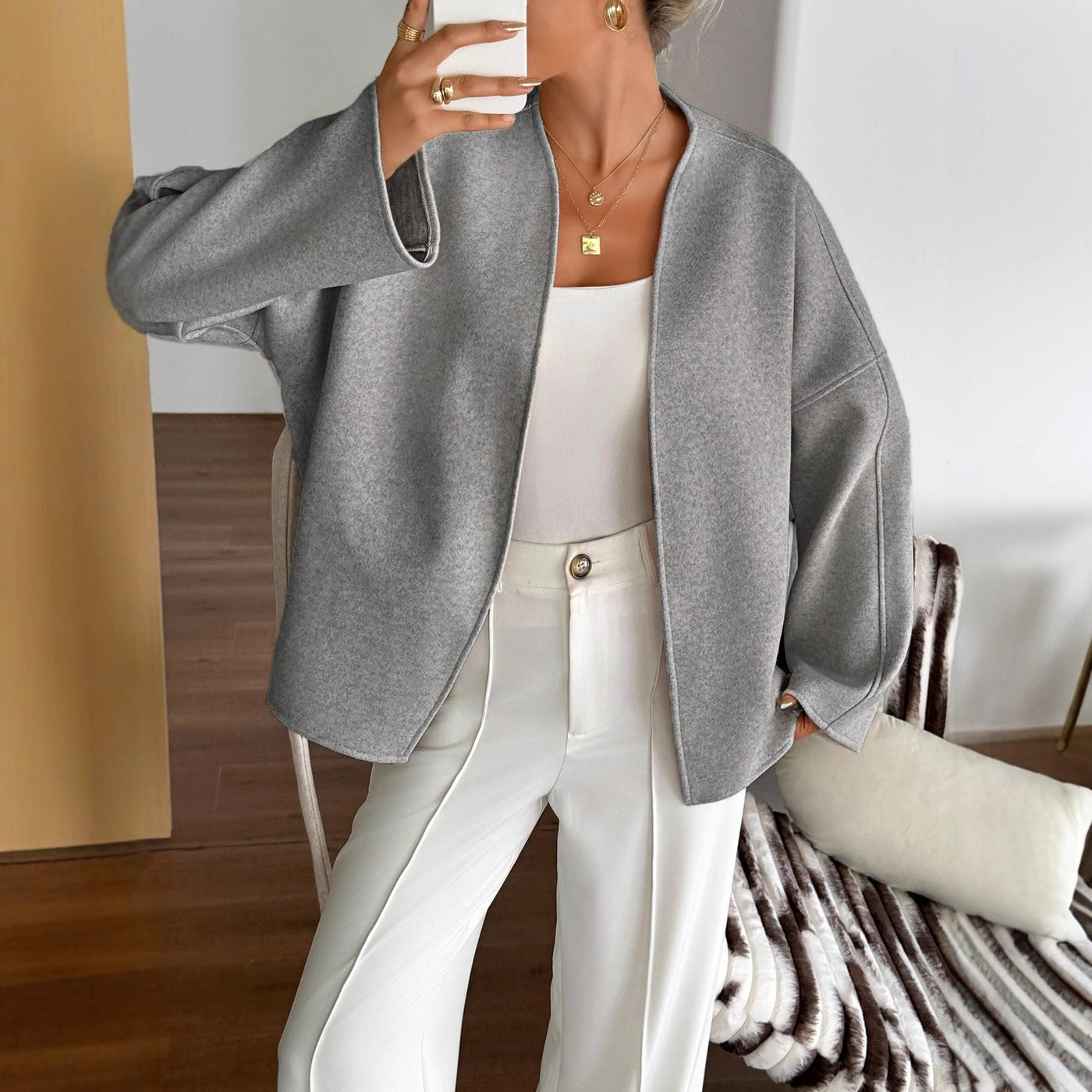 Damen-Wickeljacke mit Gürtel - Bitia