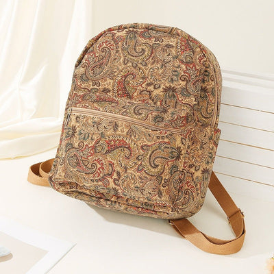 Bedruckter Stoff Rucksack mit großer Kapazität Vintage-Stil - Francis