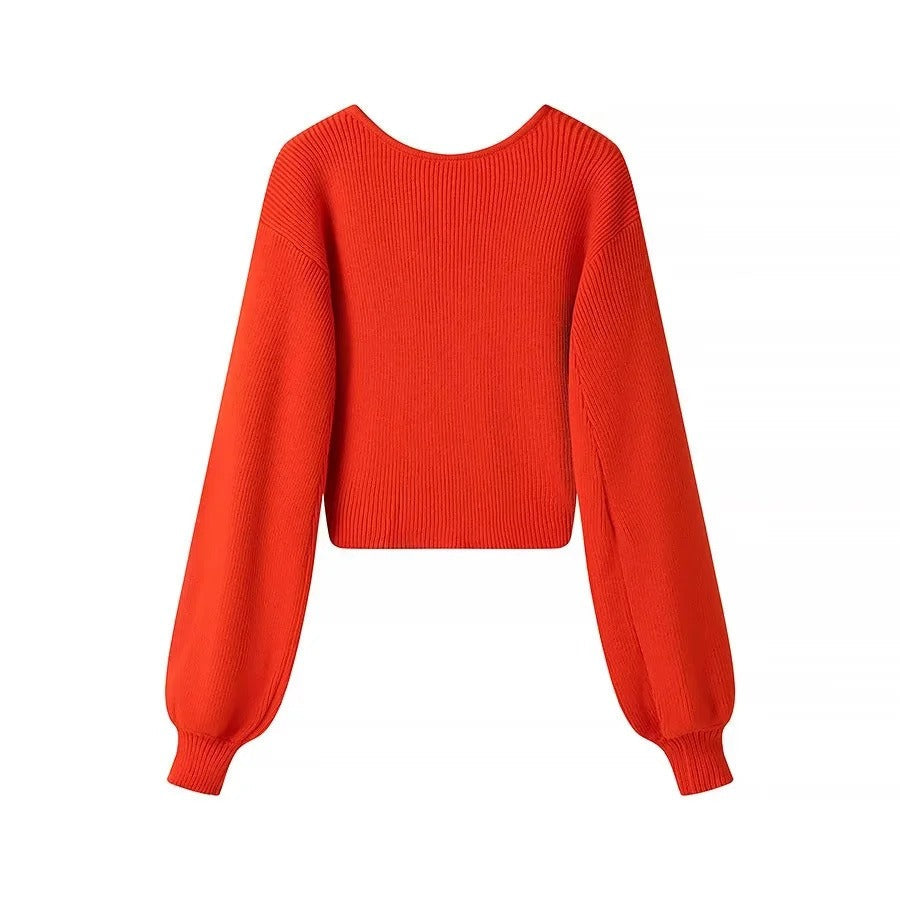 Damenpullover aus Rippenstrick mit verkürzter Form - Alix
