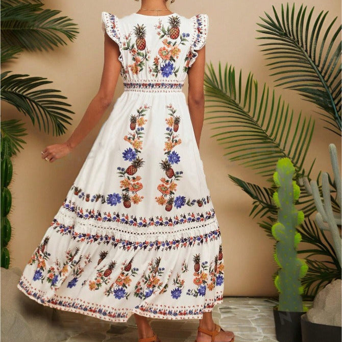 Bohème besticktes langes Kleid für Frauen - Ameyal