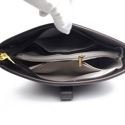 Damen-Umhängetasche aus Leder mit strukturiertem Eimer-Design - Mireia