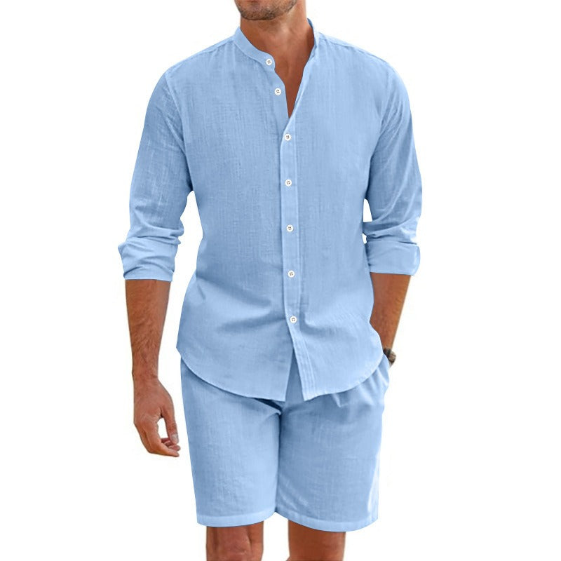 Leinen-Langarmset für Herren - Terry