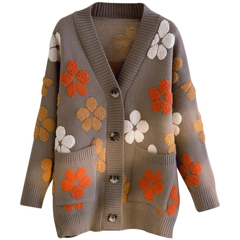 Jacquard-Strickjacke im Retro-Stil für Damen - Karla