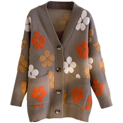 Jacquard-Strickjacke im Retro-Stil für Damen - Karla