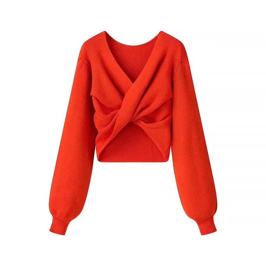 Damenpullover aus Rippenstrick mit verkürzter Form - Alix