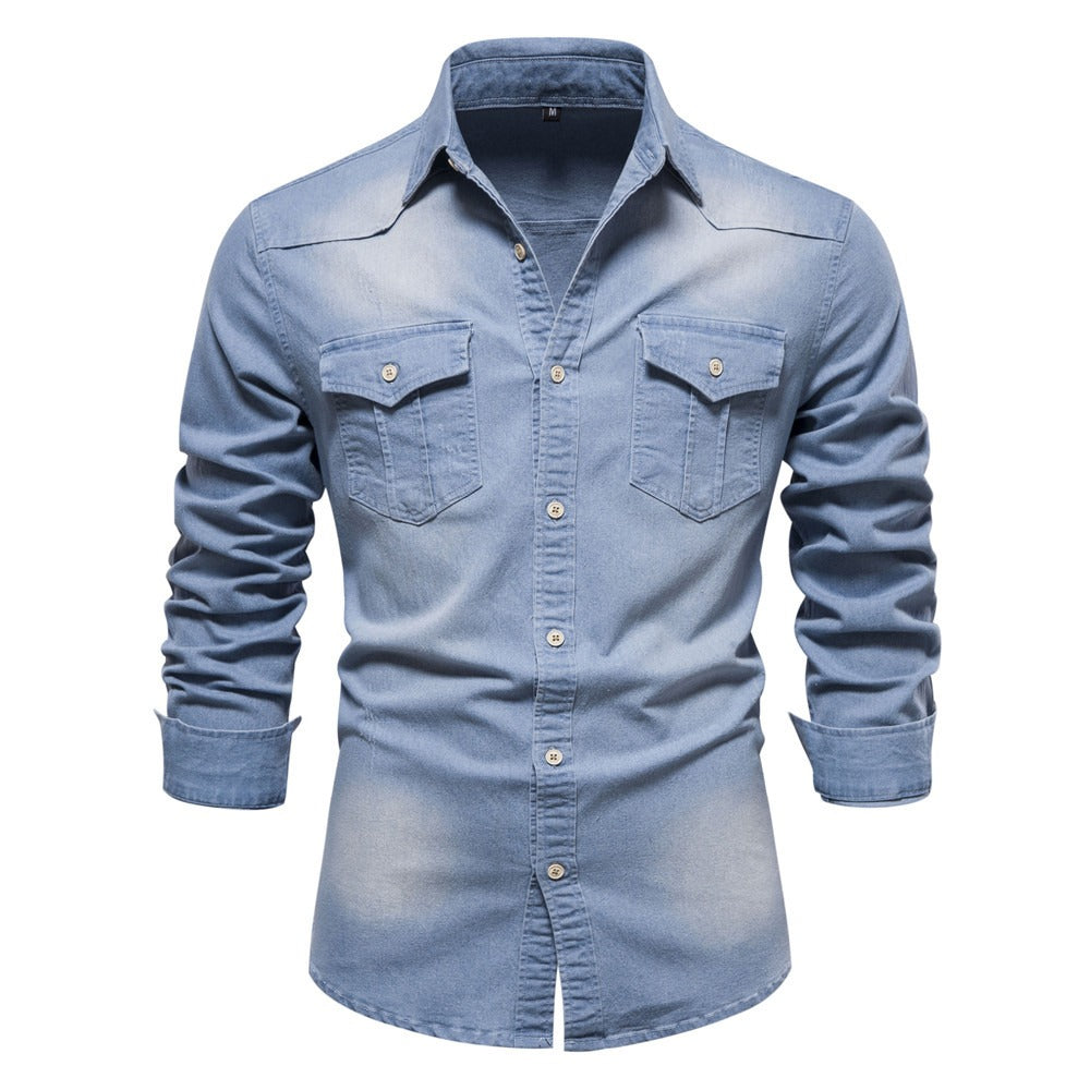 Langärmeliges Denim-Hemd für Männer - Derek