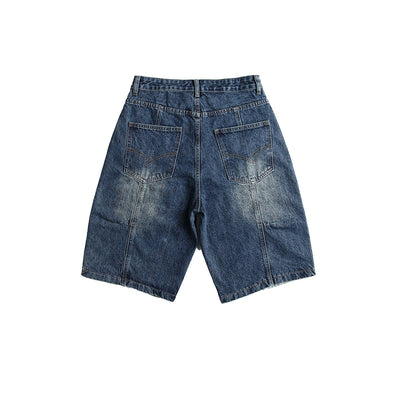 Bermudashorts aus Denim mit Patchworkmuster für Männer - Urban Edge