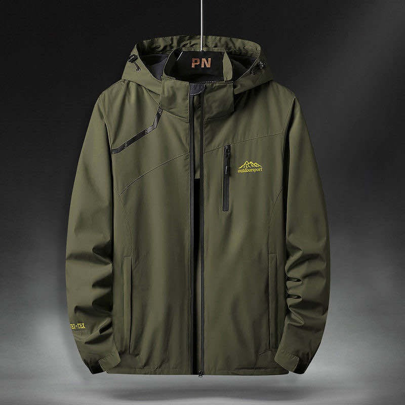 Wasserdichte Jacke mit Kapuze für Herren im Outdoor-Stil - Florian