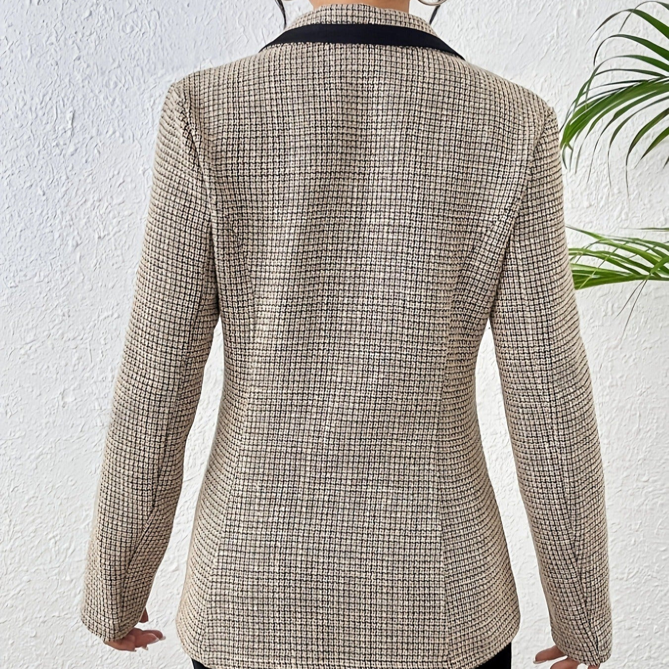 Damen Jacke Tweed Stoff Kontrast Revers eleganten Stil - Noémie